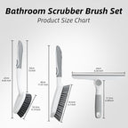 3 Pack Heavy-Duty Scrub Brush Set, Grout Brush, Shower Squeegee, Shower - Image 2
