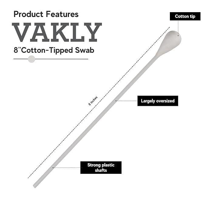 Vakly Large Oversized Swabs Extra-long 8" Cotton Tipped Applicators - Image 2