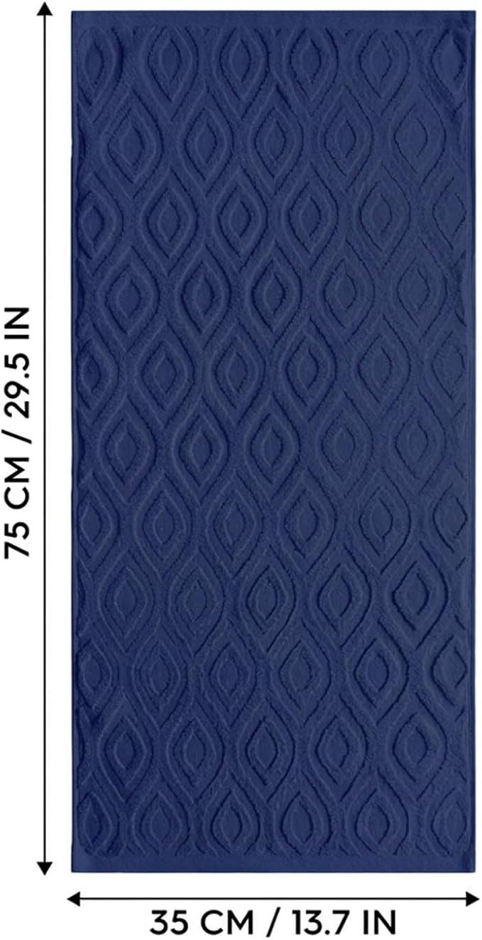 Artoid Mode 1 Pc Navy Blue 3D Diamond Grid Jacquard Hand Towels - Image 8