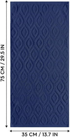 Artoid Mode 2 Pcs Navy Blue 3D Diamond Grid Jacquard Hand Towels - Image 8
