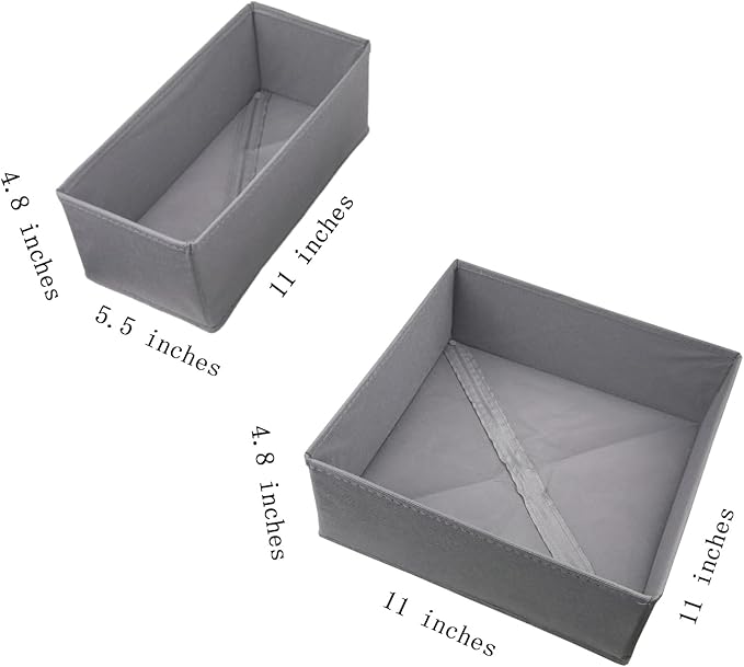 Foldable Fabric Drawer Organizer Set 4 Pack Dresser Dividers - Image 9
