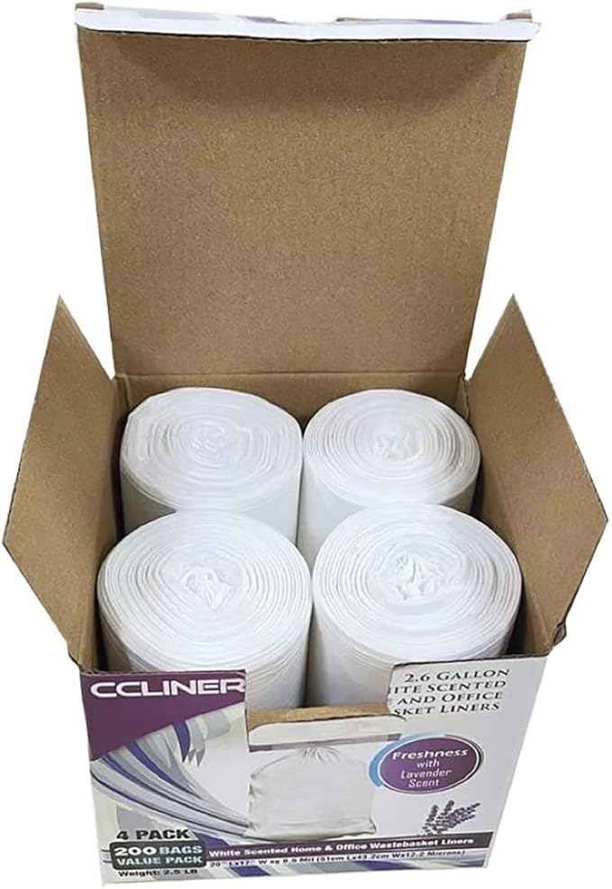 2.6 Gallon Lavender Scented Trash Bags White 2 Gallon Trash Bags Small Bathroom - Image 8