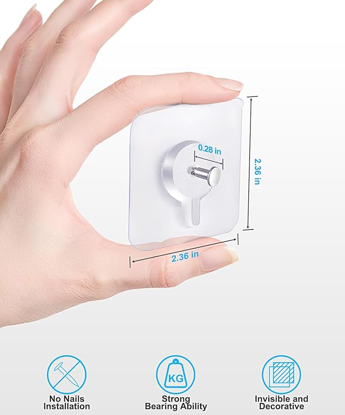 Adhesive Hooks for Wall, Wall Hangers Without Nails for Photos Frames, Utility - Image 2