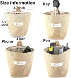 4 Pack Hanging Basket for Door, Small Wall Basket Decor, Jute Hanging Wall - Image 3