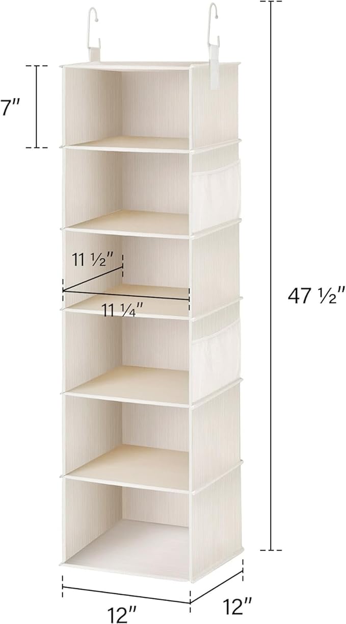 StorageWorks 6-Shelf Hanging Closet Organizer, Hanging Shelves - Image 3