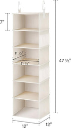 StorageWorks 6-Shelf Hanging Closet Organizer, Hanging Shelves - Image 3