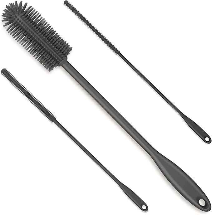 3-in-1 Silicone Bottle Brush and Straw Cleaning Brush Set, Water Bottle Cleaner by Purtribe