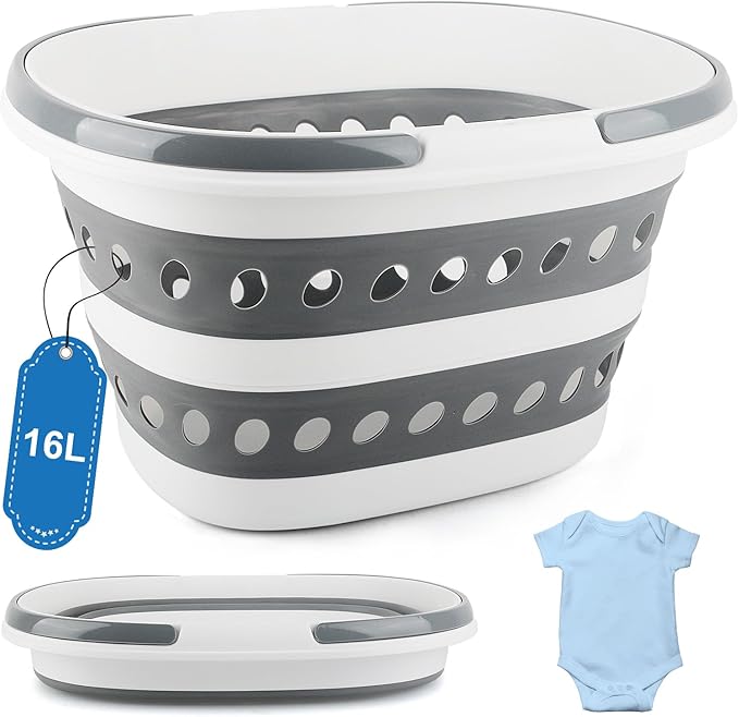 Laundry Basket Collapsible, 16L Small Clothes Hamper Pop-Up Laundry Baskets by BIDFUL