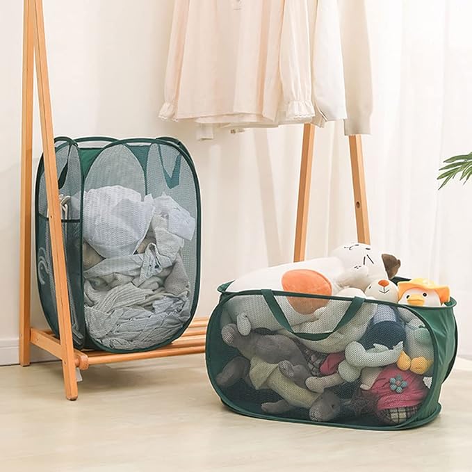 4 Pcs Collapsible Laundry Baskets, Opening Laundry Hamper, Foldable Laundry - Image 6