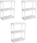 Gracious Living 3 Pack Light Duty Storage Shelves, Knect-A-Shelf 3-Shelf Ventilated Shelving Rack Organizer for Home, Garage, Basement, Laundry, White by GraciousLiving