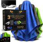 Extra Large Microfiber Screen Cleaning Cloths | 3 Packs | 12"x12", 230 GSM | by TOVO-MadeforLife