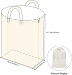 3pcs Breathable Cotton Canvas Laundry Drawstring Bags - Image 2