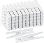 50Pcs White Wooden Clothespins, 2.9 inch Clothes Pins by Tecbeauty