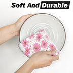 Artoid Mode Pink Flowers Bee Hello Sunshine Spring Kitchen Towels Dish Towels - Image 5