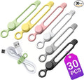 30 Pcs Silicone Cable Ties, Reusable Data Cable Organizer Wire Organizers by AWROSE