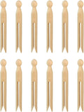 12PCS Round Wooden Clothespins for Crafts and Laundry, Wood Doll Pins Doll by Reicyfang