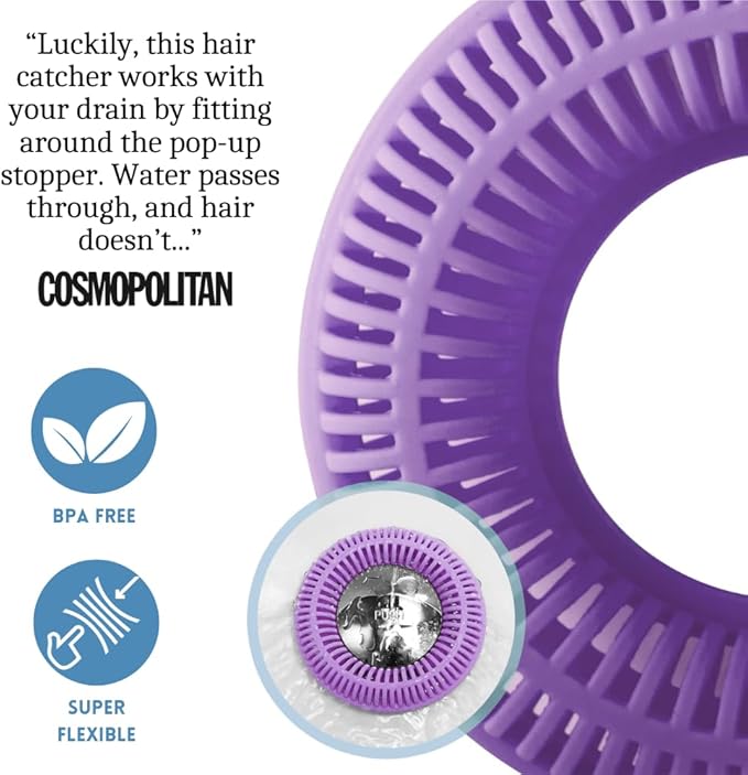 Hair Catcher for Shower Drain & Bathtub – TubRing Pop-Up Drain Protector & - Image 2