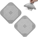 2 Pack Drain Hair Catcher Silicone Bathroom Accessories Square Drain Cover by joybridalc