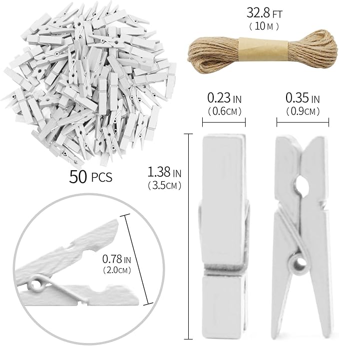 1.35 Inch Mini Clothes Pins for Photo100 Pcs - Image 2