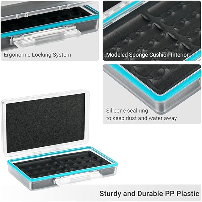 JJC AA Battery Storage Case Holder Organizer, Compact PC Battery Box - Image 3