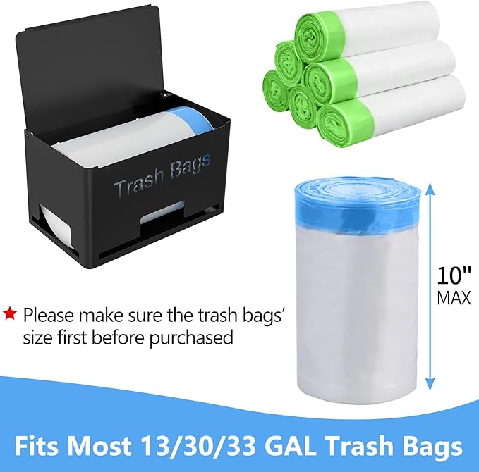 Large Trash Bag Holder Dispenser, Metal Garbage Bag Dispenser Roll Holder - Image 5
