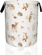 Deer Hedgehog Fox Bunny Squirrel Forest Laundry Basket, Waterproof Foldable by UIUPRO