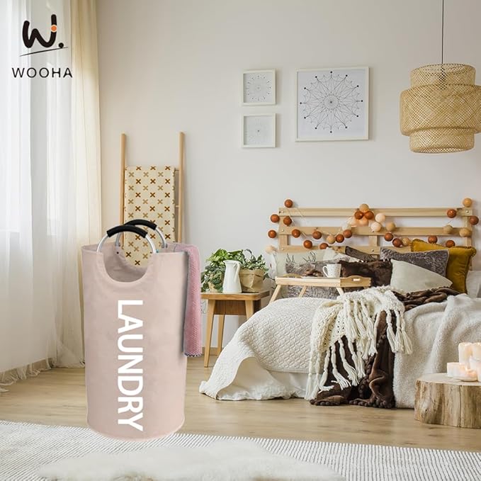 WOOHA 125L Large laundry basket, Collapsible laundry hamper, Tall Clothes - Image 6