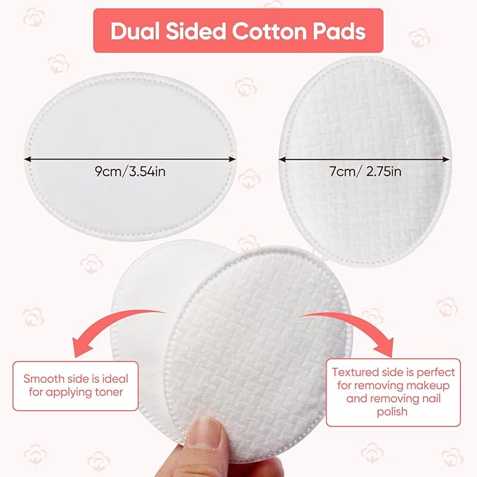 Large Oval Cotton Pads, Dual Textured Design, Ultra-Soft Cotton Oval - Image 3