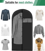 Garment Bags for Hanging Clothes 8 packs Washable Black Suit Bags for Closet - Image 7