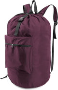 BeeGreen Laundry-Bag-Backpack-Heavy-Duty, Burgundy Nylon Drawstring Portable by BeeGreen