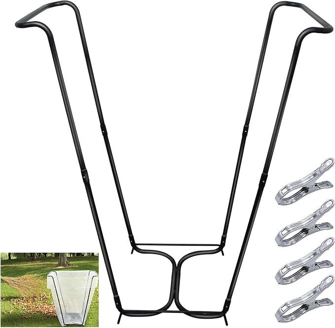 DOUBFIVSY Garden Trash Bag Holder, Heavy Duty Metal Outdoor Leaf Bag Holder by DOUBFIVSY