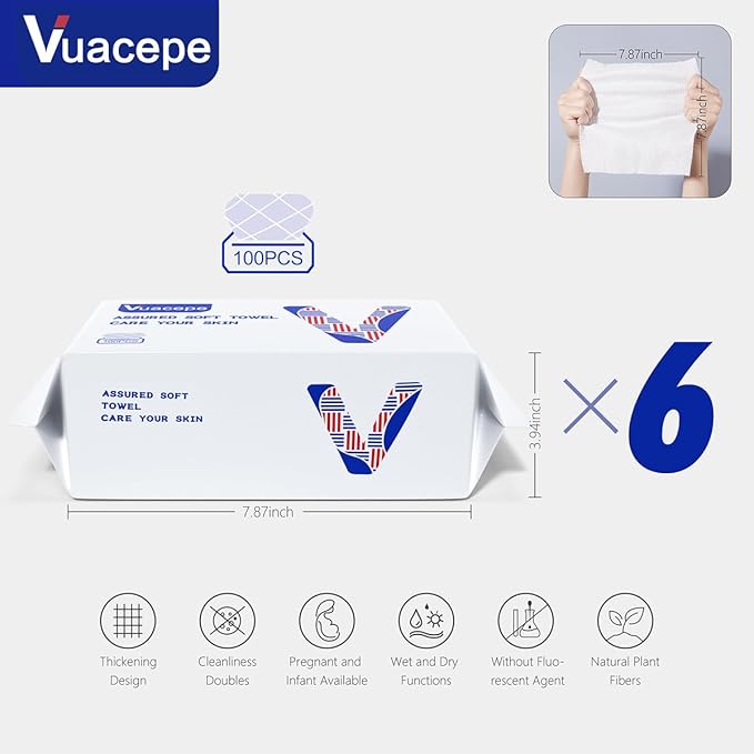 Disposable Cotton Facial Towels, Face Drying Towels - Image 5