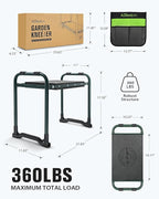Garden Kneeler and Seat Heavy Duty, Upgraded Foldable Gardening Stool - Widened to 10" Stable Wear-resistant Prevent Knee and Back Pain, Beautiful Logo high-end 2 Large Tool Bags Gift for Women - Image 2