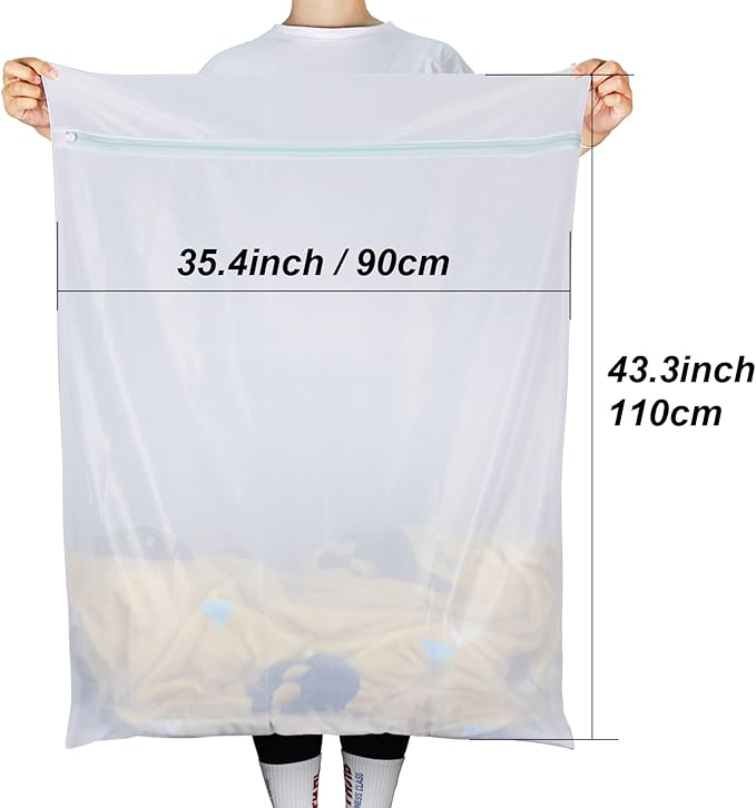 Tenn Well Extra Large Mesh Laundry Bags, 2 Pack 43 x 35 inch Jumbo Delicates Bag - Image 2