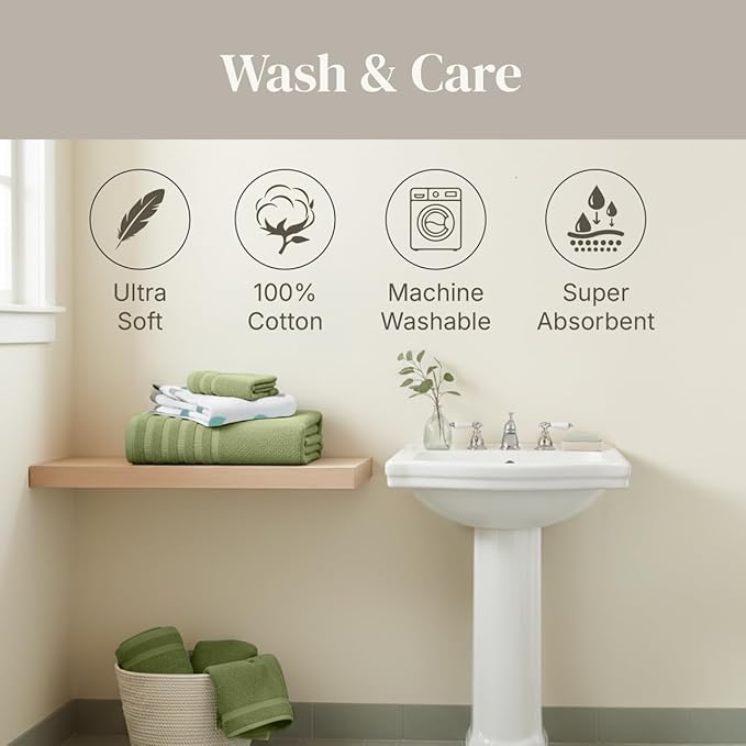 Modern Threads Organic Vines 6-Piece 100% Cotton Towel Set – Yarn Dyed Jacquard - Image 7