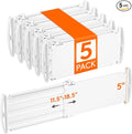 Lifewit 5" Tall 5 Pack Drawer Dividers, 30-47cm/11.5-18.5" Expandable Drawer by Lifewit