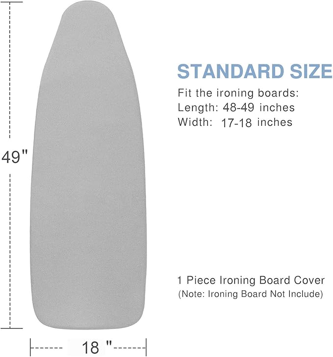 Ironing Board Cover and Pad 18x49, Extra Wide, Thick Padding, Elastic Edge - Image 4