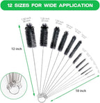 Straw Cleaner Brush Set, 12 Pieces Extra Long Pipe Water Bottle Brushes - Image 2