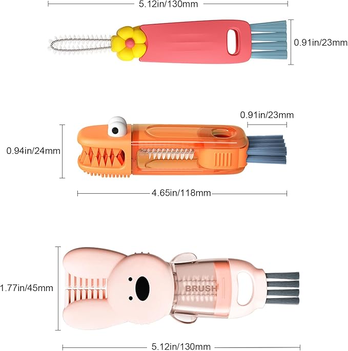 4 in 1 Cup Lid Cleaning Brush, 3 in 1 Bottle Brush, Cup Crevice Cleaning Tools - Image 7