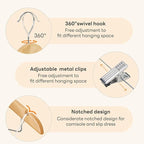 HOUSE DAY 24 Pack High-Grade Wooden Suit Hangers Skirt Hangers - Image 6
