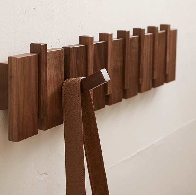 Wood Coat Rack Wall Mount, Coat Hooks Hanger Wall Mounted, Heavy Duty Wall Coat - Image 2