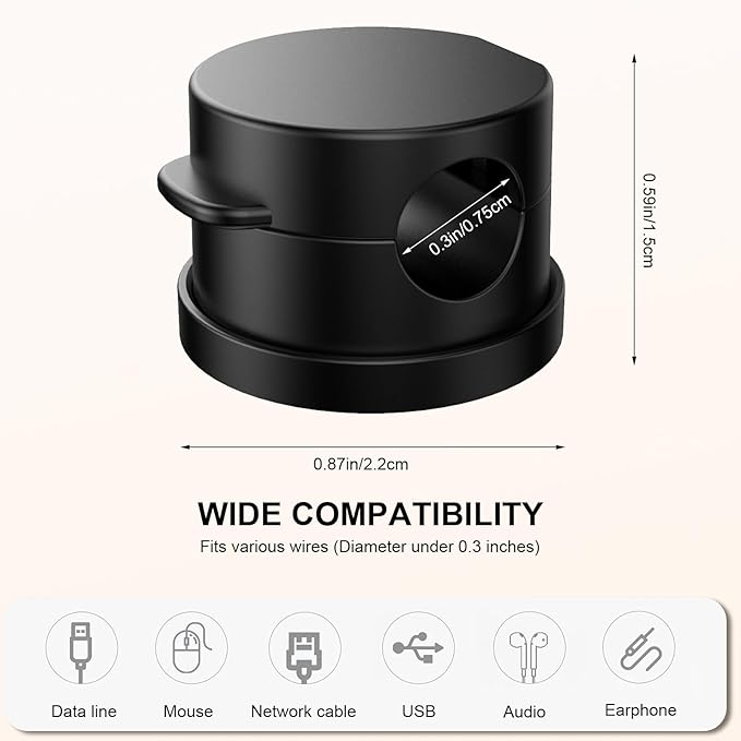 6pcs Magnetic Cable Clips, 360° Swiveling Adhesive Cable Organizer - Image 6