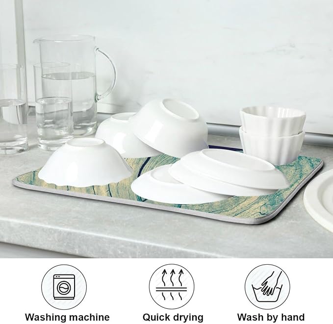 Super Absorbent Dish Drying Mat, Microfiber Fast-Drying Dish Mat, Kitchen Dish - Image 7