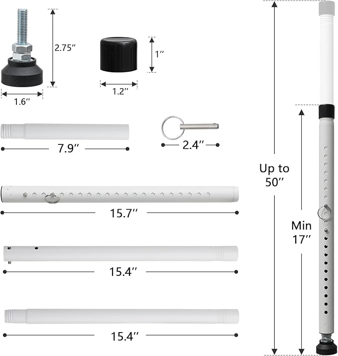 BeBecome Sliding Door Security Bar，17-50 inch Adjustable Patio Door Security bar - Image 5
