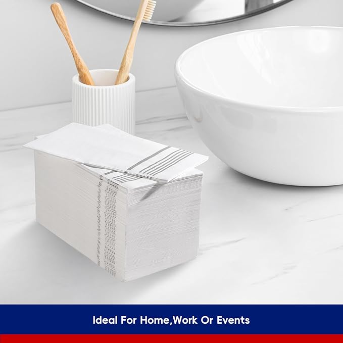 200 Pack Paper Napkins Disposable Guest Towels, Absorbent Paper Hand Towels - Image 3