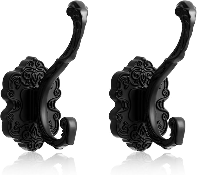 Zonon 2 Pcs Black Vintage Coat Hooks Decorative Towel Hooks by Zonon