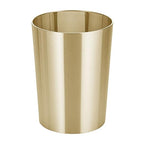 mDesign Stainless Steel Round Metal Trash Can, Small 2.8 Gallon Wastebasket by mDesign