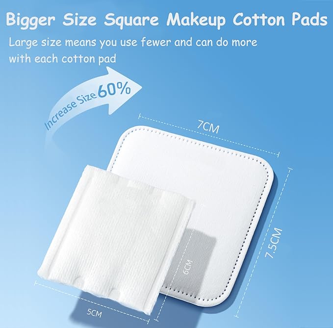 Square Cotton Pads 150 Counts Lager Size 100% Cotton Makeup Remove Pads Not to - Image 5