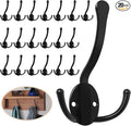 20 Pack Coat Hooks Heavy Duty, Metal Three Prongs Large Coat Hooks Wall Mounted by Homanu