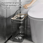 Bathroom Trash Can with Lid3.5 Gallon Garbage Can，for Bedroom, Plastic Slim - Image 6